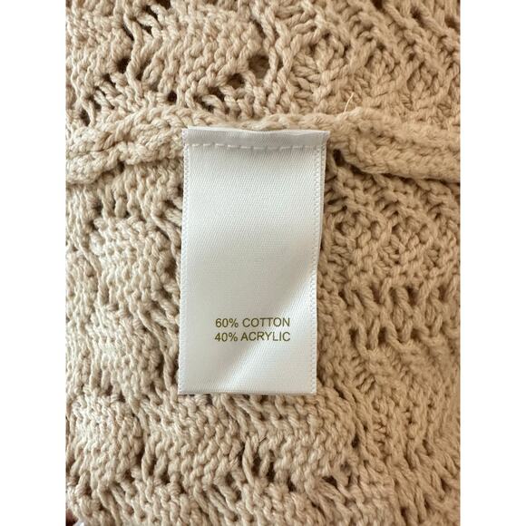 🌴 House of Harlow Crochet Button Cardigan Cable Knit Sweater Size L - Picture 7 of 9